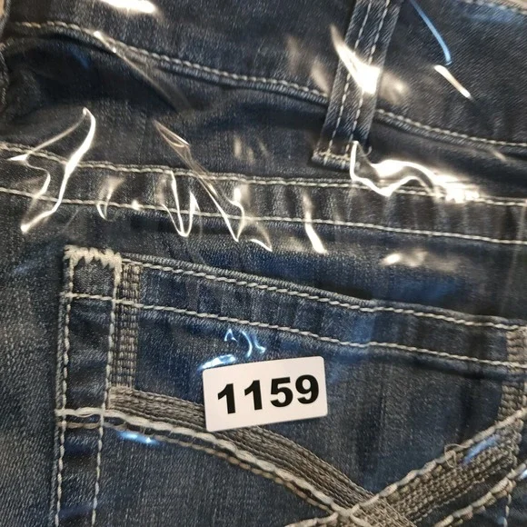 Ariat REAL‎ MR Straight Ivy Dresden Denim Jeans Women's Size 33L Frayed - Picture 13 of 13